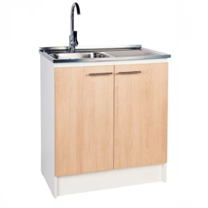 Kit mueble base lavaplatos carvalo 80 cm derecho + lavaplatos + monomando