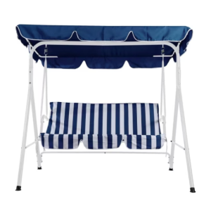 Sillon columpio 3 personas rayas azul